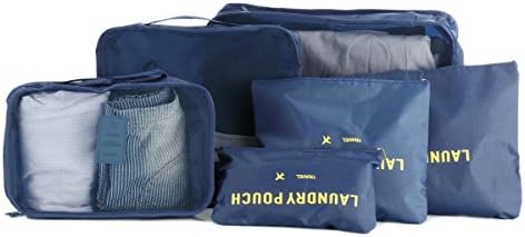 Travel packing Bags Luggage Pouches 6pcs Travel Organizer Package Compression Pouches, Water Proof Clothes Nylon Packing Cube Buggy bag Cloth Storage Organizer of Sujonna