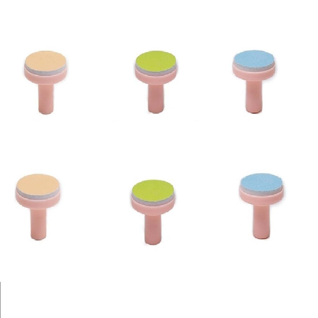 Replacement Pads for Electric Baby Nail Trimmer - Jaybva 6PCS Grinding Heads Polish Disc for Standard Nail File Clippers and Cutter Kit Pink