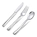 JL Prime 160 Plastic Silverware Set, Reusable Plastic Cutlery Set - Heavy Duty Silver Flatware for Party & Wedding, 80 Forks, 40 Spoons, 40 Knives