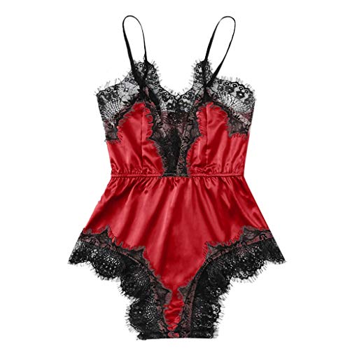Plus Size Lingerie Nightgown Lace Sleepwear for Women Set Satin Bra Sexy Underpant Siamese Bodysuit Babydoll