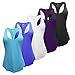 Cabales Women's Flowy Racerback Tank Top Ladies Yoga Fitness Racerback Shirt,5 Pack,Large