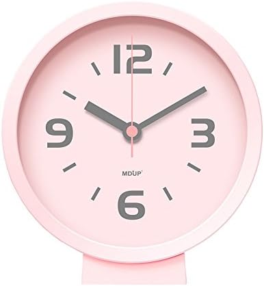 Tobson Modern Stylish Desktop Alarm Clock,Wall Clocks Decoration for Living Room Bedroom (Pink)