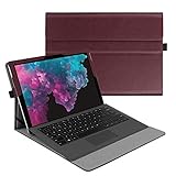 Fintie Case for Microsoft Surface Pro 6 / Pro 5 / Pro 4 / Pro 3 / Pro LTE - Multiple Angle Viewing Portfolio Business Cover, Compatible with Type Cover Keyboard (Burgundy)
