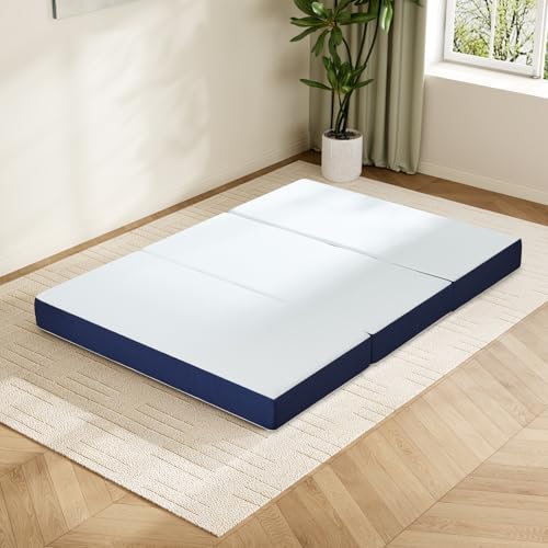 Slufra Foldable Mattress Full, 6 Inch Tri Fold Gel Memory Foam Mattress | Removable Washable Cove,Non-Slip Bottom for Stability, Sorf Breathable & Hypoallergenic Fabric