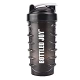BOTTLED JOY Protein Shaker Bottle, BPA free Mixer Shake Sports Drinking Water Bottles, Shaker Cups For Gym 28oz 800ml (Black)