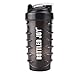 BOTTLED JOY Protein Shaker Bottle, Non-toxic Wide Mouth 100% Leak Proof Shake Water Bottles 27oz 800ml (Shoelace Black)