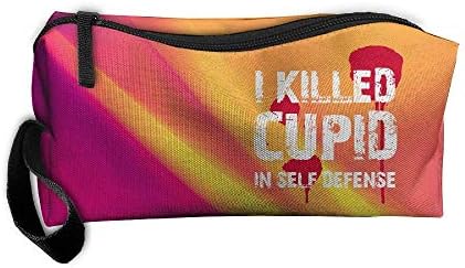 I Killed Cupid in Self Defense Toiletry Bag Multifunction Cosmetic Bag Portable Makeup Pouch Travel Hanging Organizer Bag