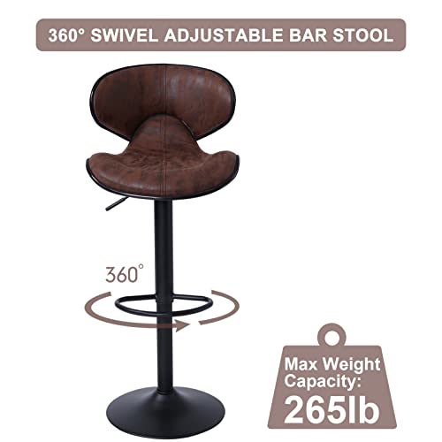 SUPERJARE Adjustable Counter Height Bar Stools Set of 2, Swivel Tall