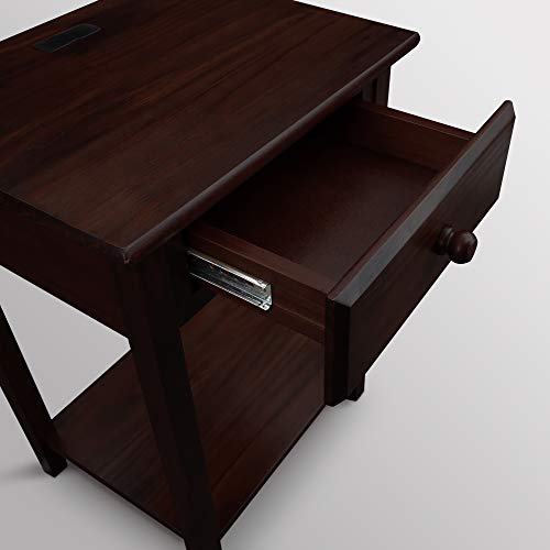 Casual Home 64723 Night Owl Nightstand with USB PortsEspresso Daily