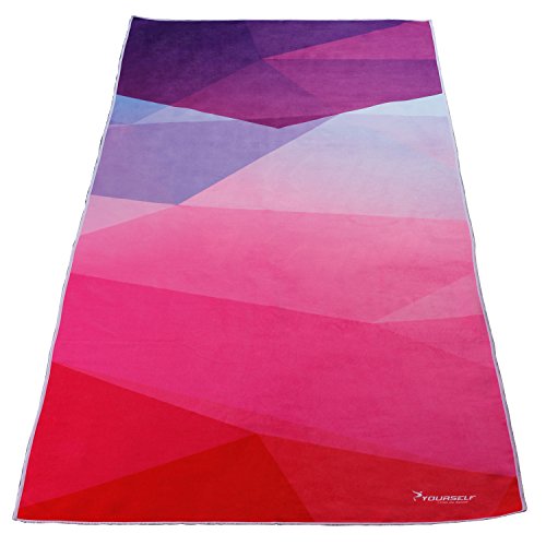 SYOURSELF Microfiber Beach Towel - XL 70" x 35"- Lightweight, Absorbent, Fast Dry, Oversized Towels/Blanket/Mat- Perfect for Travel, Sports, Bath, Swim, Camping, Yoga+Travel Bag(XL Geo 1pack)