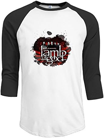NOSOSO Mens Lamb Of God Band 3/4 Sleeve Baseball T Shirt Raglan Jersey Shirt