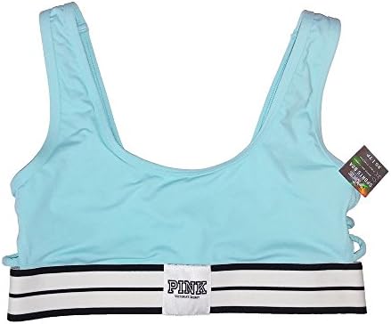 Victoria's Secret Pink Ultimate Unlined Sport Bra Aqua/White/Black XS