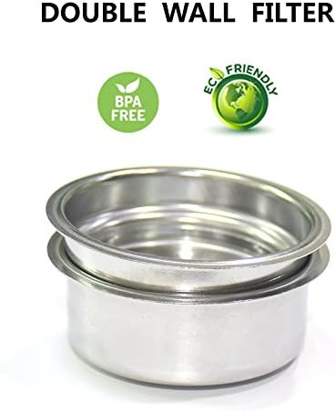 Coffee Filter, Nicelucky 1 and 2 Cup Double Wall Filter Basket Cup for Breville ESP8XL 800ESXL BES820XL ESP6SXL BES250XL and Cuisinart Espresso Maker EM-100 (One Cup + Two Cup)