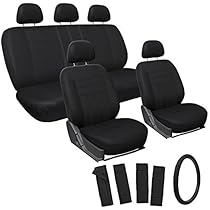 Oxgord 17-Piece Polyester and Padded Foam Seat Cover Set for Honda Accord, Black