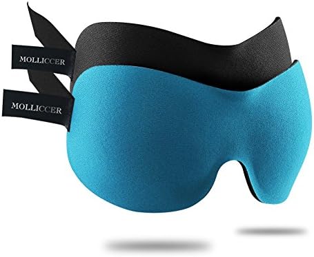 Molliccer 3D Contoured Sleep Mask, 2 Pack for Sleeping, Rest, Napping, Meditation – Best Blindfold for Men Women Kids (Blue)