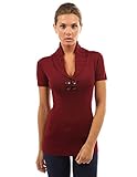PattyBoutik Women's V Neck Short Sleeve Knit Jumper Tunic Top