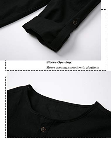 4 THWEI+Henley+Sleeve+Casual+T+Shirt
