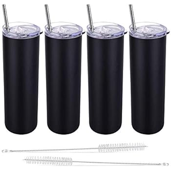 tumbler insulated stainless double unbreakable straw skinny oz cup steel water mug travel vacuum lid pack classic
