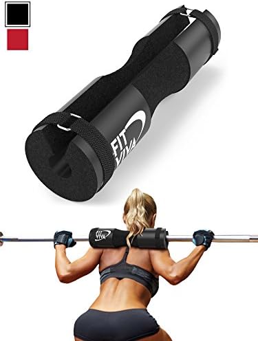 Fit Viva Barbell Pad for Standard and Olympic Barbells with Velcro Safety Straps from Foam Pad for Weightlifting, Hip Thrusts, Squats, and Lunges