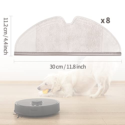 Vecukty 8 Chiffons pour Xiaomi Roborock S5 Max S6 Pure S6 MaxV S5 S50 S51 S55 S6, Serpillière pour Xiaomi Roborock E2 E3 E35 E4, Accessoires pour Xiaomi Aspirateur