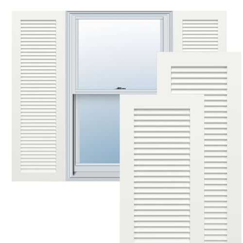 Ekena Millwork TFP001LV12X089UN True Fit PVC, Unfinished Louver Shutters, (Per…