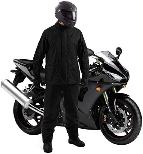 Supreme Home Collective Solid Plain Men with Pant Rainwear Waterproof Raincoat-Black