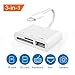 SD Card Reader, Digital Camera Reader Adapter Cable, Tail Camera Card Reader for Hunting, Lighting to SD Card Camera Reader, SD/TF Card Reader No App Needed, Support iOS 12 & Before