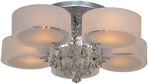 PUSU Crystal Ceiling Lamps,Flush Mount Chandeliers,Modern 5-Light Ceiling Light Fixtures,for Dining Room Living Room Bedroom.