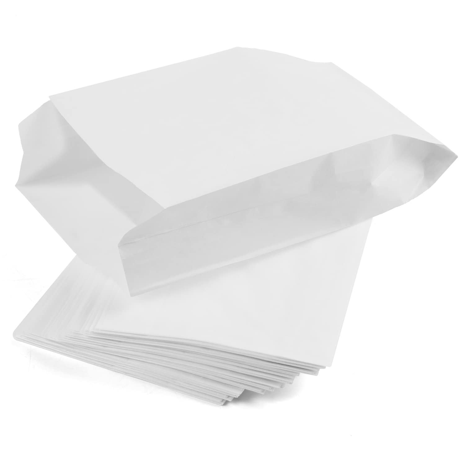 PACKRA - White paper bags, cellulose gift bags made of paper, bread bags, small bags for sweets, cookie bags paper, wrapping paper bags (100 pieces, 11 cm x 21 cm x 5 cm)