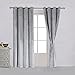 Cherry Home Super Soft Luxury Heavy Velvet Set of 2 Smoky Gray Classic Blackout Curtains Panels Home Theater Grommet Drapes Eyelet, Light Grey, 52 in x 84 in (W x L)