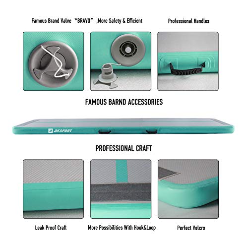 image for AKSPORT Air Track Gymnastics Tumbling Mat Inflatable Floor Mats with E