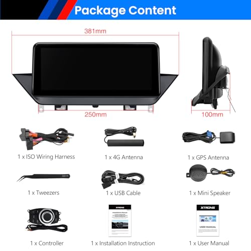 XTRONS Qualcomm Snapdragon 662 Octa Core 8+128GB Multimedia Player, 10.25 Inch IPS Built-in 4G LTE Car Play Android Car WiFi Bluetooth GPS Android Car Radio for X1 E84 2009-2015