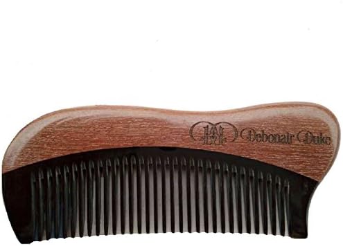 Debonair Duke Natural Red Sandalwood &amp; Horn Mustache &amp; Beard Comb-6" Scented Fragrance Pocket Comb- Anti-Static &amp; Non-Snag-Handmade Medium Tooth Comb for All Hair Styles &amp; Mustache &amp; Beard Styles