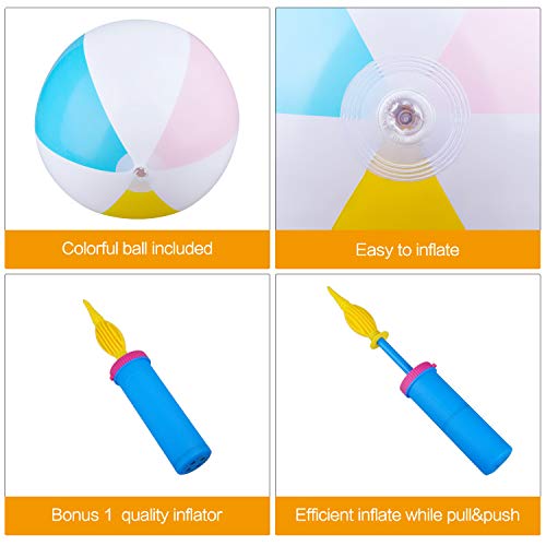 image for Sonyabecca 4pcs 4ft Parachute Volleyball Set Team Games Kids Play Para