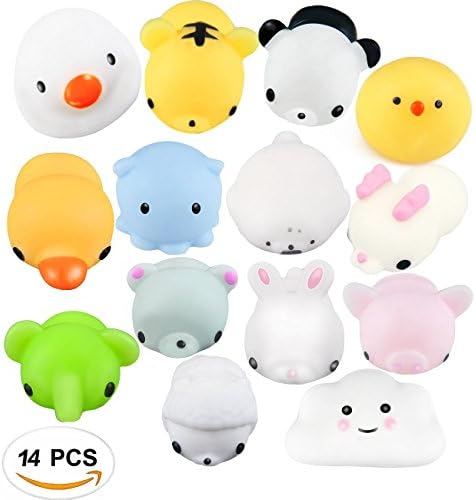 ZCGC 14pcs Soft Squishy Toys Squishy Kawaii Cute Slow Rising Animal Hand Toy Soft Squeeze Toy (Random Colour) By (14 pcs)