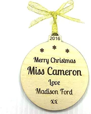 Personnalisé Teacher 3 Mm En Forme De Boule De Noël