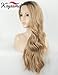 K'ryssma Blonde Wig with Dark Roots Ombre Natural Looking Wavy Long Blonde Wig Glueless Synthetic Wigs for Women