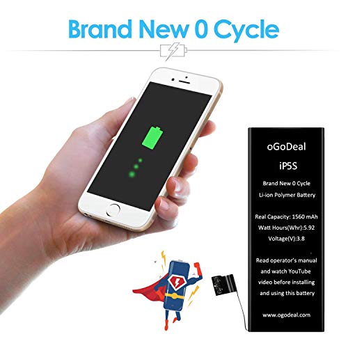oGoDeal 5S 5C Battery, Battery Replacement Compatible with iPhone 5s &5C Battery A1457,A1453, A1530, A1533, A1532 A1507, A1456 Battery Replacement Kit 365 Days Warranty