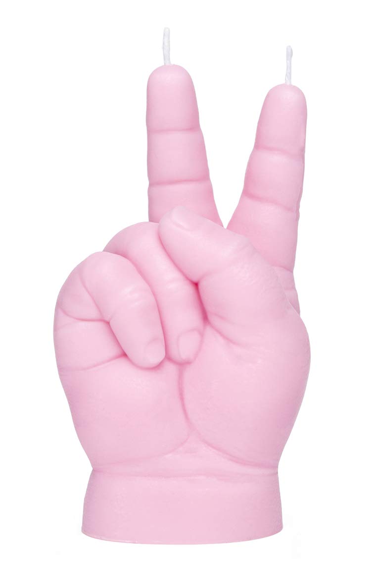 CandleHand Baby Hand Gesture Candle Peace Sign - Handmade Home Decor Statue - Real Hand Size 6x4x11cm - Birthday, Baby Shower, Dad to Be Gift