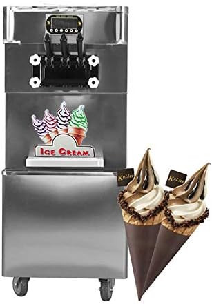 Kolice ETL Yogurt Soft Serve ice Cream Machine 2+1 Mixed Flavors Soft ice Cream Machine,Upper Tanks refrigerated,Gear Box,auto Washing,countering