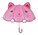 Kidorable Pink Lucky Cat Umbrella for Girls w/Fun Cat Tail Handle, Pop-Up Ears, Paws