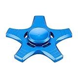 Fidget Spinner High Speed Stainless Steel Finger Spinner Bearing Hand spinners fidget Toy for Adults Kids for Relieving Stress Anxiety ADHD Focus Boredom (5 Leaves Blue)