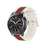HandyGear Sport Band Compatible Gear S3 Frontier Classic Galaxy Watch 46mm Smart Watch, 22mm Nylon Style Leather Sports Replacement Strap Samsung Gear S3 Frontier Classic (S3 Canvas White)