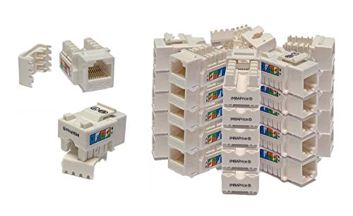 iMBAPrice (Pack of 10) Keystone Punch Down Jack Cat-5e RJ-45 - White - Thumbnail 6
