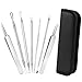 Becoyou Blackhead Splinter Remover and Pimple Comedone Acne Extractor Tool Stainless Steel 7Pcs Acne Removal Kit, Silver