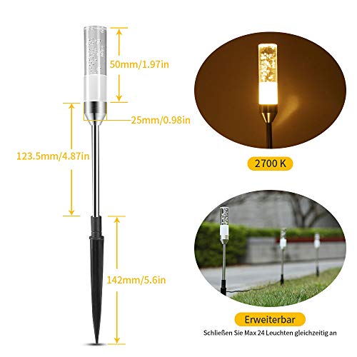 Greenclick Gartenbeleuchtung 6 Set Gartenleuchte mit Erdspieß, IP65 Wasserdicht Wegeleuchten mit Stecker… – Bild 6