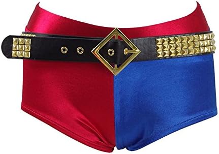 Affect Shop Women Red and Blue Shorts Cosplay Costume with Belt (M)