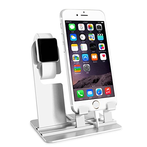 Creazy Aluminum Charging Dock Station Charger Holder Stand For Apple Watch (Sliver)