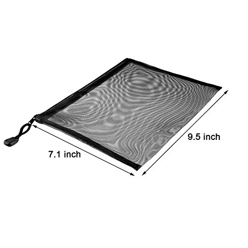 image for Norme 10 Pieces Black Mesh Bags Makeup Bags Cosmetic Travel Organizer 