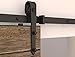 DIYHD 10ft Rustic Black Bent Straight Basic Item Big Barn Wood Door Sliding Track Hardware (10FT-Arrow Single door kit)